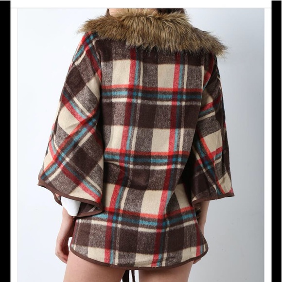 🆕Plaid Faux Fur Fall Coat - Picture 4 of 6